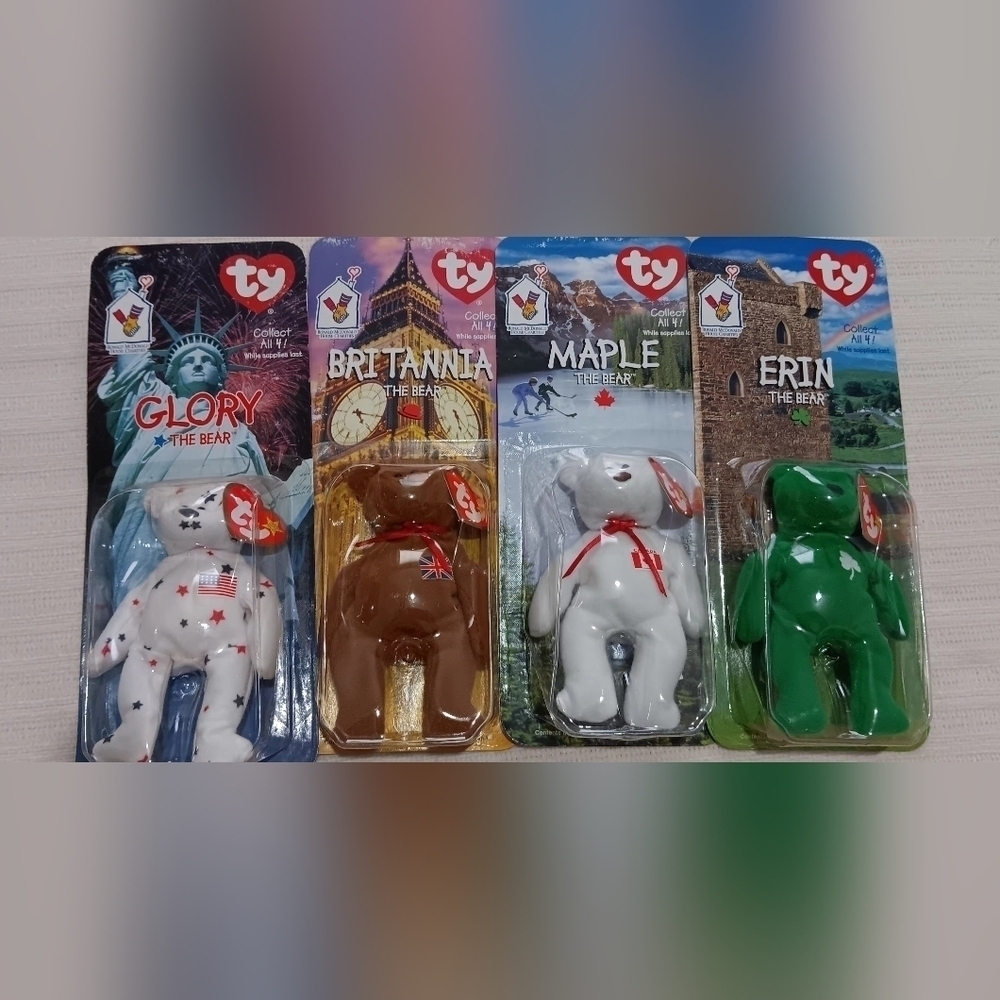 Never OPen Mc. Donald's 1999 TY Beanie Babies Plush toy collection of 4
